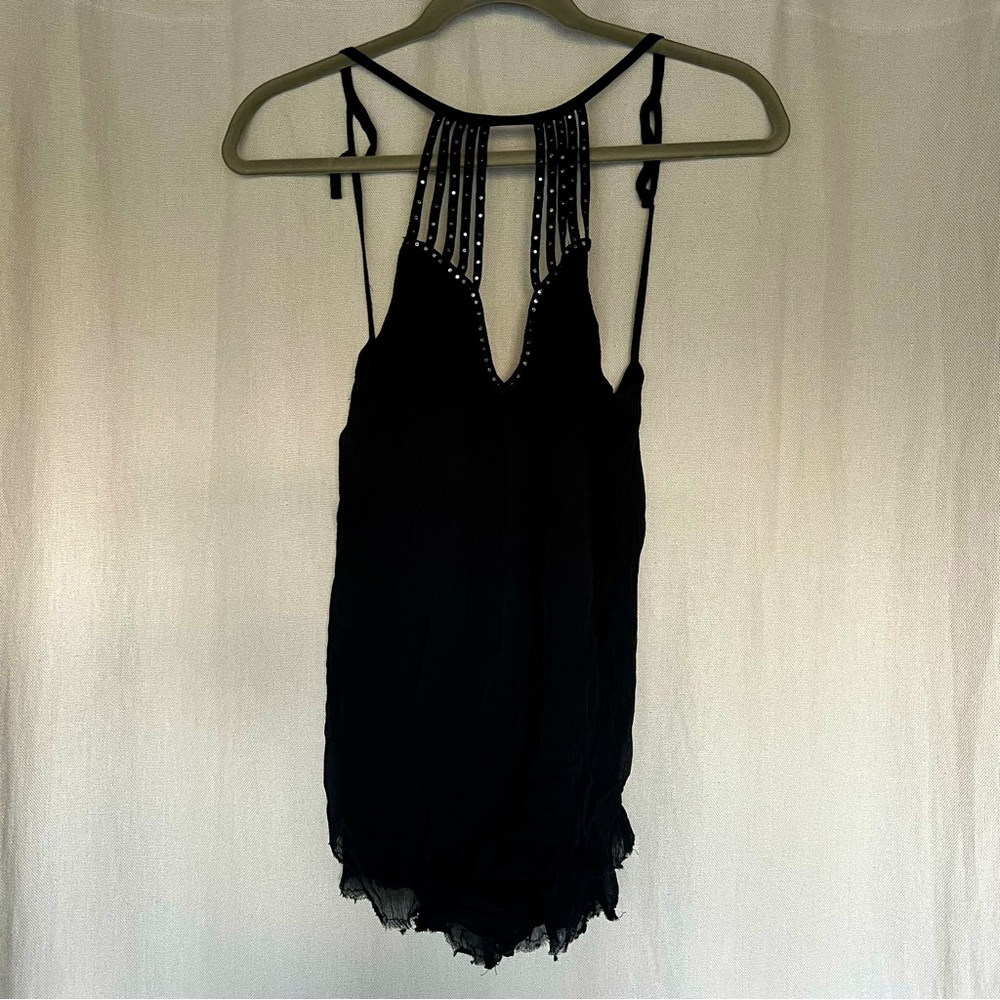 PRICE DROP! Pins & Needles Crinkle Strappy Halter Top with Stud Details